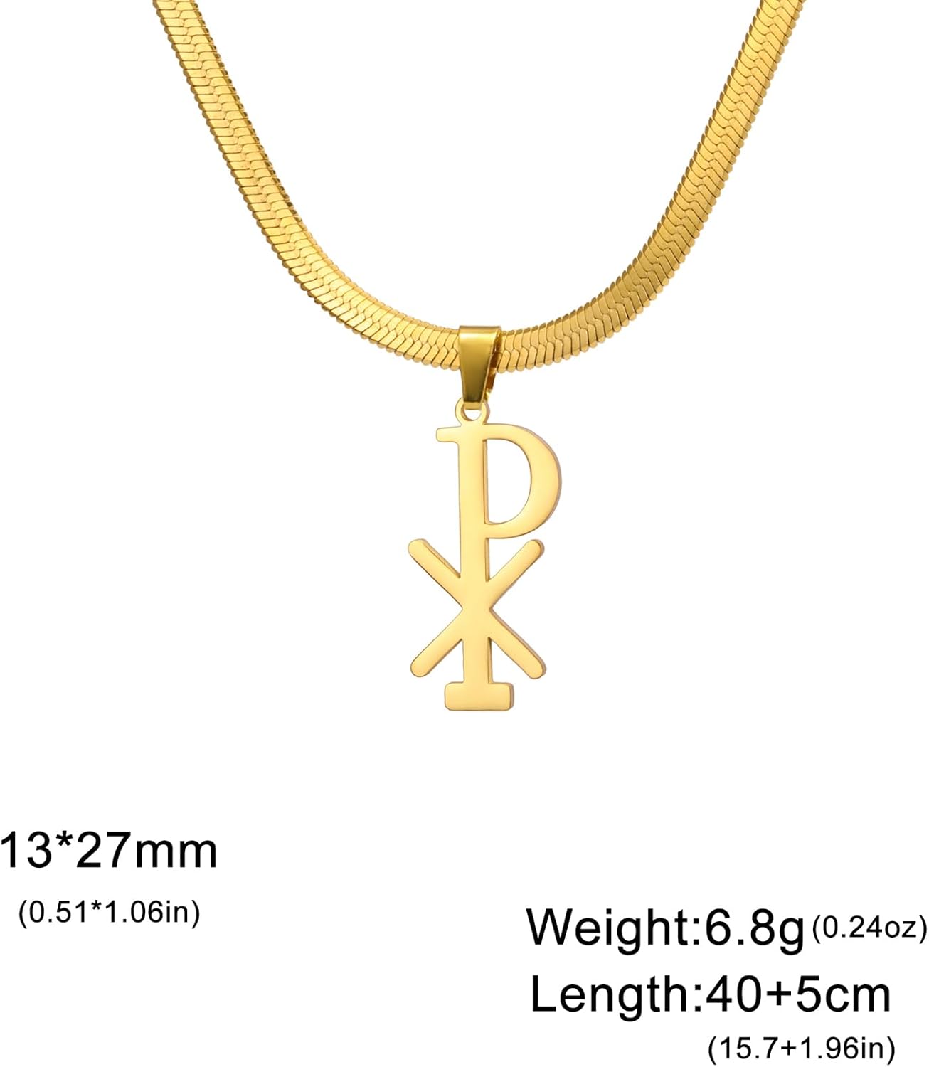 Chi Rho Christogram Symbol Necklace Alpha Omega Symbol Necklace IXCI NIKA Jesus Christ Name Pendant Sacramental Christian Amulet Religious Jewelry Gift Women Men
