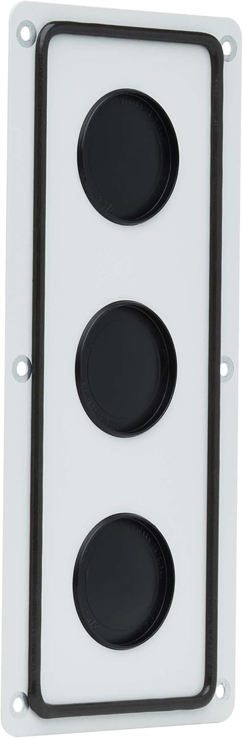 Tripp Lite Cable Entry Gland Plate for NEMA-Rated 3R and NEMA 4 Enclosure Cabinets Server Racks, 3 Ports, Metal Reinforcement for Long Life, 2-Year Warranty (SRGP2KO)