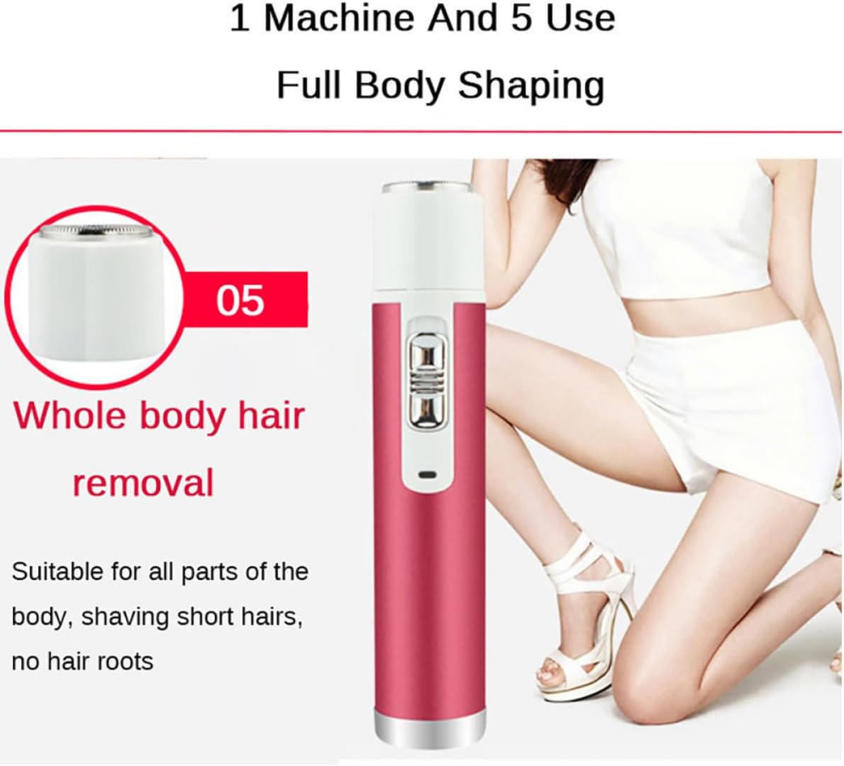Trimmer for Women Rechargeable Hair Removal Tool Eyebrow Cutter Face Shaver for Women