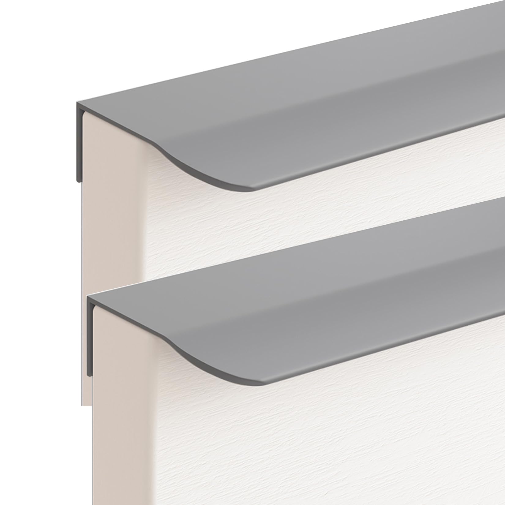 2 Packs Concealed Kitchen Cupboard Handles,Hidden Drawer Pulls,Finger Edge Pull Aluminum Alloy Cabinet Invisible Furniture Profile Door Knob for Wardrobe,Bathroom,Living Room (1200mm,Dark Grey)