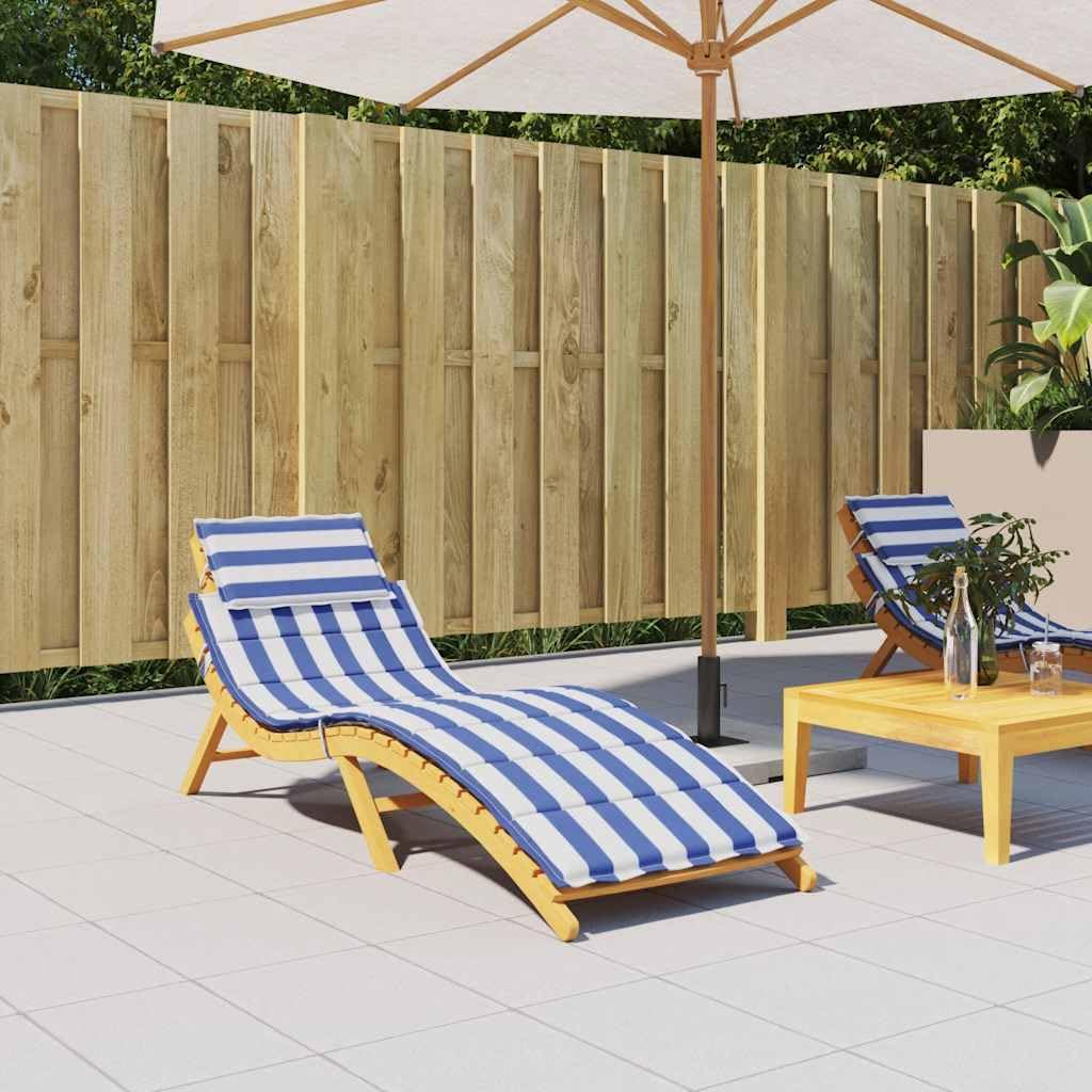 Cuscino per sdraio in tessuto Oxford a righe blu e bianche
