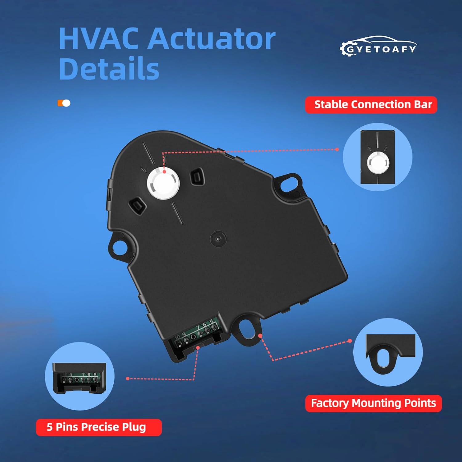 HVAC Blend Door Actuator Replaces 604-106, 89018365, 52402588
