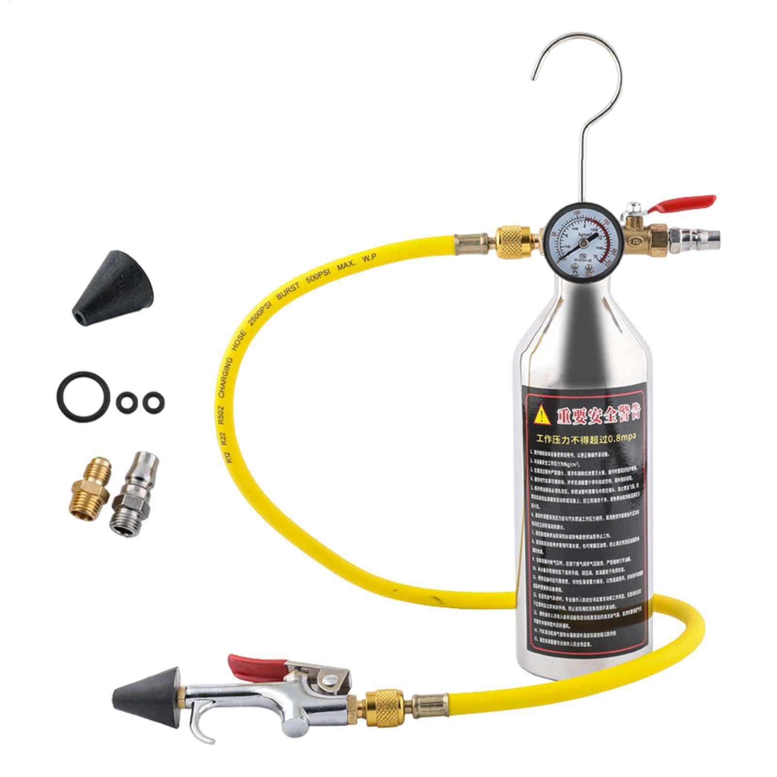 Kit De Purga De Aire Acondicionado Kit para limpieza de tuberías con | Herramienta De Lavado AC Para refrigeración HVAC taller garaje hogar autocaravana coche