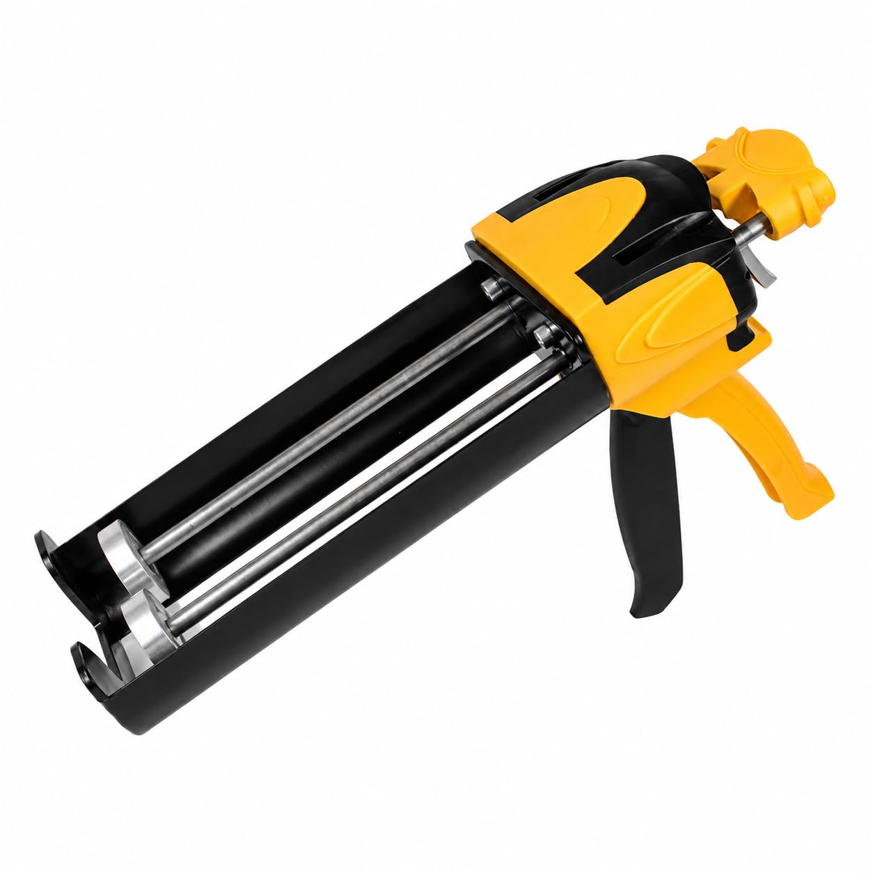 Pistola de Calafateo, Aplicador Manual de Lechada de Doble Cartucho | Marco Integrado en Forma de U de Doble Varilla, Interruptor de Liberación de Aluminio y Placas de Empuje, Agarre Ergonómico