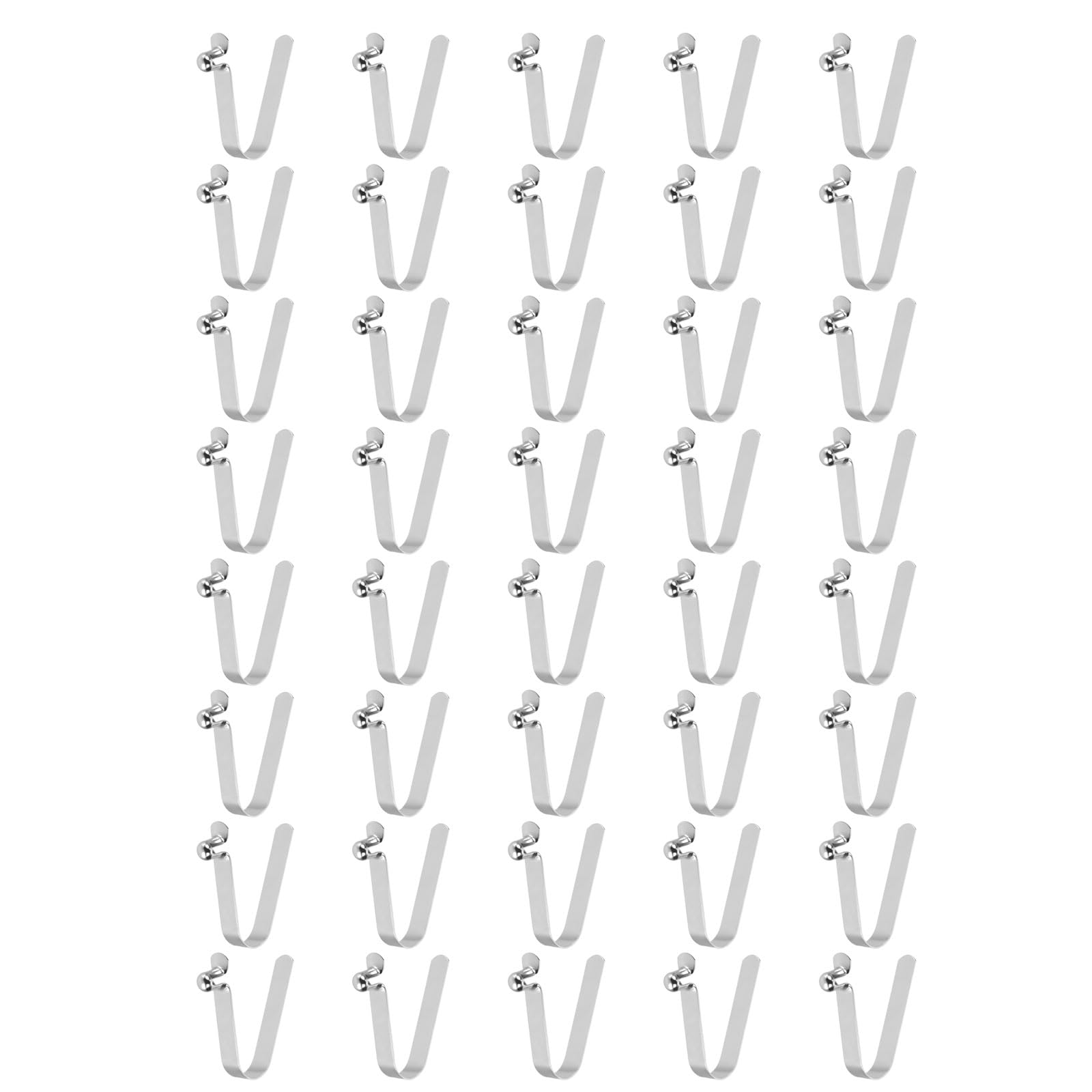 sourcing map 40pcs Single Button Kayak Paddle Snap Spring Clip 5.5x7.5x35mm 65Mn Spring Steel V-Shaped Hollow Lift Telescopic Locking Tube Pole Clips for Tent Umbrella Camping