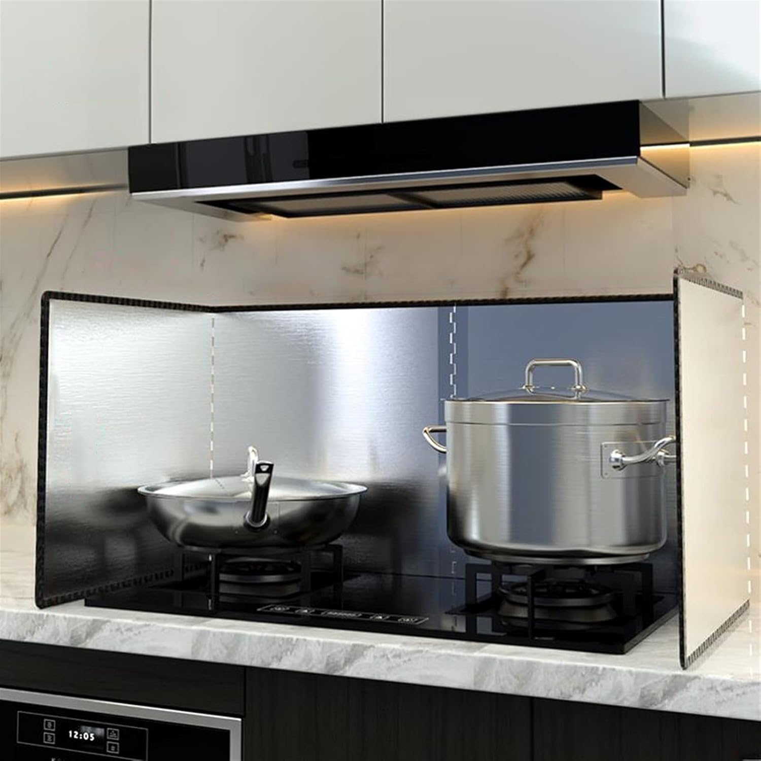 Kitchen Anti Splatter Shield Guard Oil Splash Baffle Splatter Guard Oil Anti Splatter Shield Guard Kitchen Cooking Frying Pan Oil Splash Screen Stainless Steel High TEM(Size:40 * 40 * 80CM)