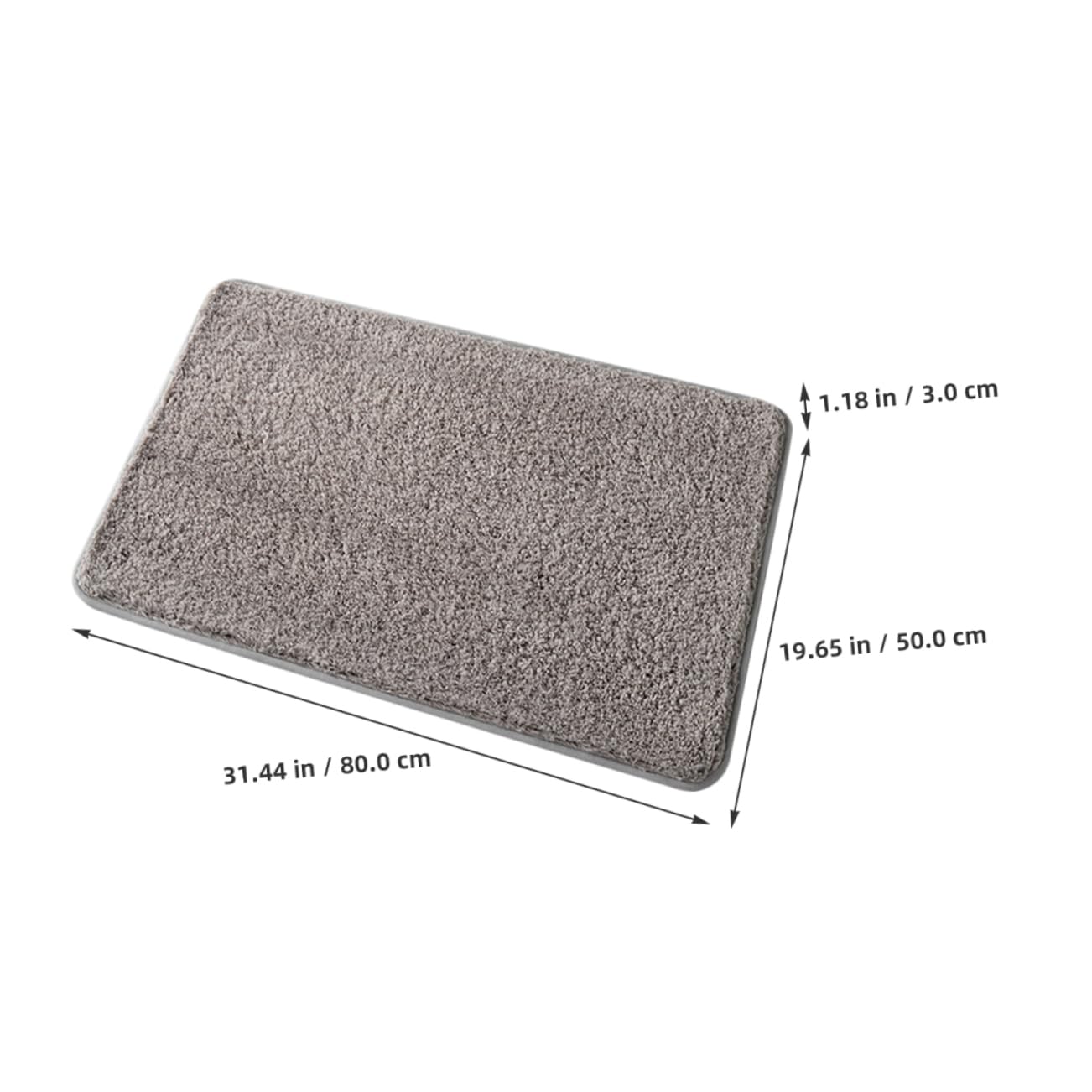 COLLBATH Alfombra de Baño Absorbente de Microfibra 80x50 Cm Gris