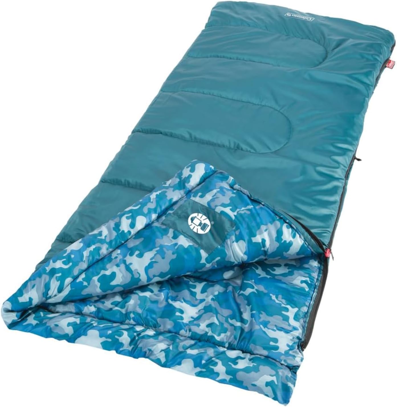 Coleman Kids 45°F Sleeping Bag for Children up to 5ft 5in Tall, Lightweight & Warm Sleep Sack for Indoor/Outdoor Use, Machine Washable Pfas-free Blue