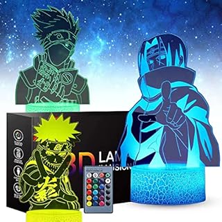 3D Anime Night Light Toy, Suitable for Children's Room Home Decoration, 3 Patterns 16 Color Changes with Remote Control&Touch, Birthday Gifts for Boys and Girls