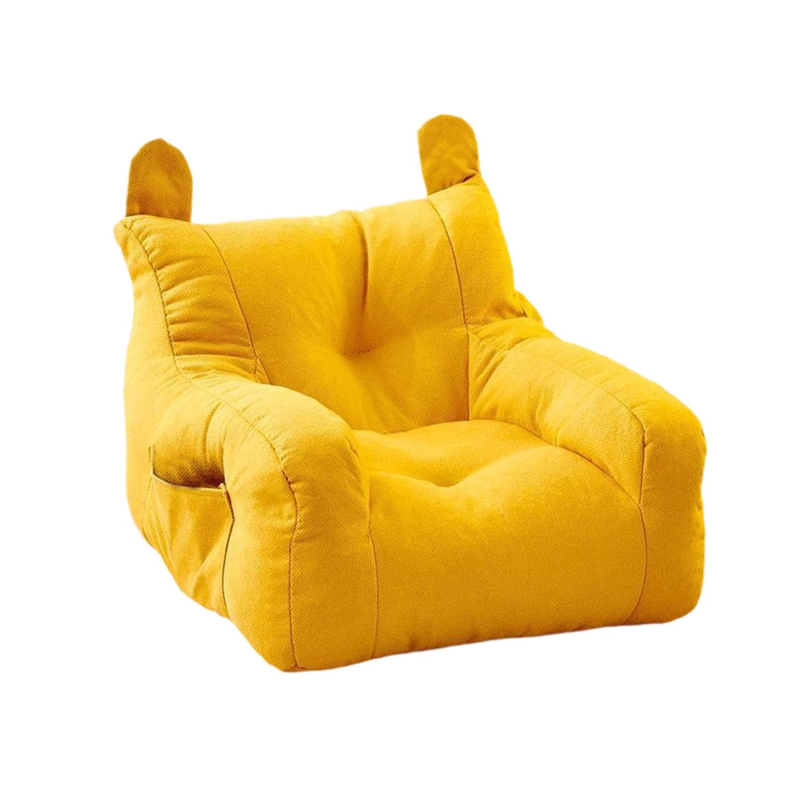 FABLOFT Kids Bean Bag Chair Comfortable Indoor Decoration Lazy Sofa with Side Pocket yellow 45x45x35cm-image-39