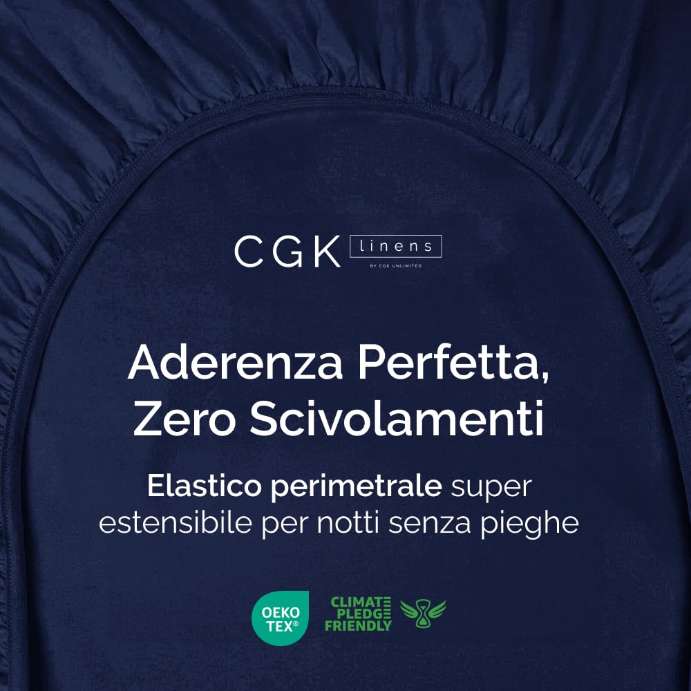 Lenzuolo con angoli 90x200 Blu marino, profondità 30 cm - Lussuoso lenzuolo con angoli - Per materassi fino a 30 cm (12") di altezza - Morbido, senza pieghe e traspirante - 90x200 - singola