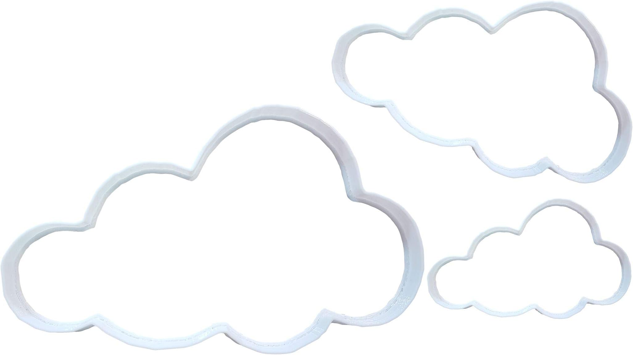 Cloud Shape Cookie Cutter (Sky Weather Dough Biscuit Pastry Fondant Sharp) - Set of 3