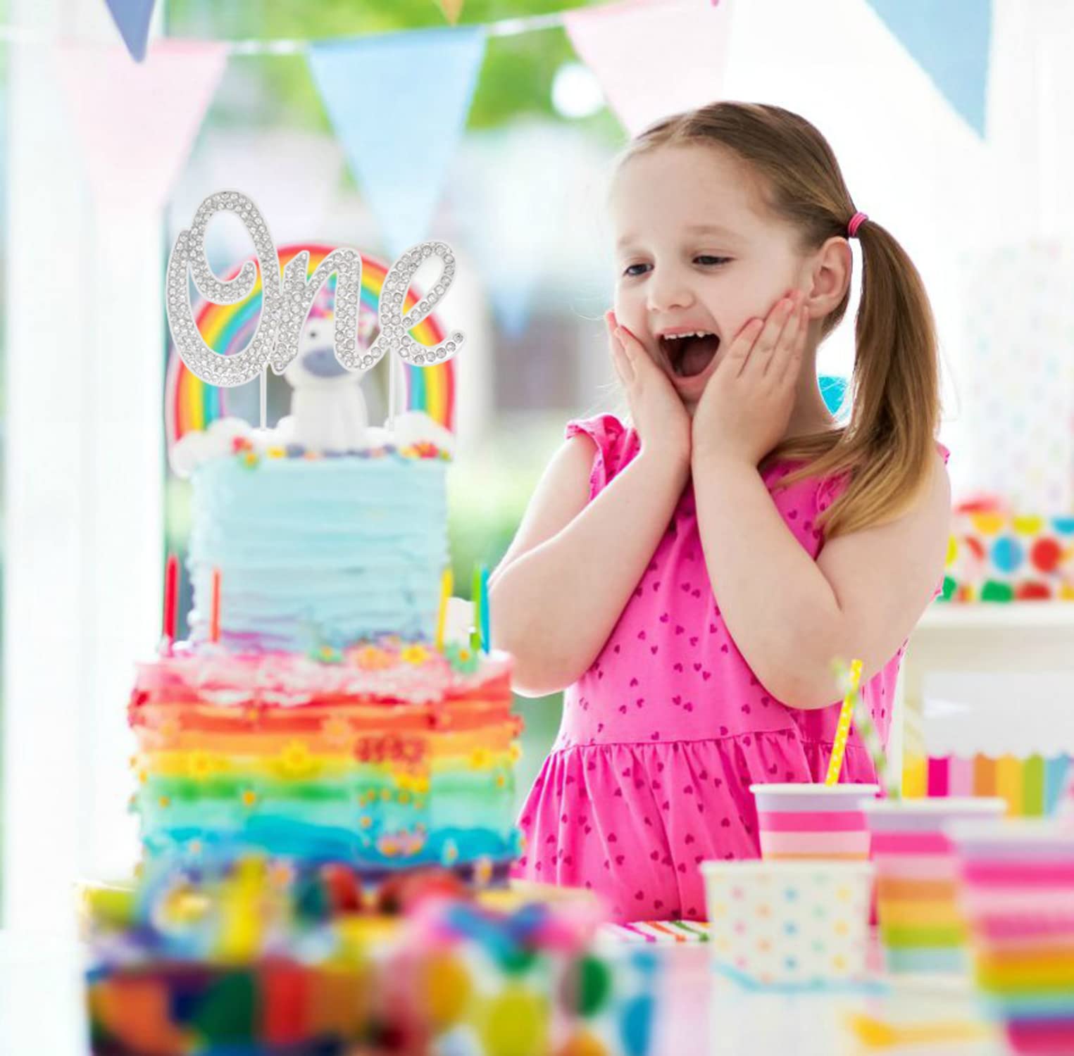 Amazon.co.jp: 1歳の誕生日 ケーキトッパー 1つのケーキトッパー