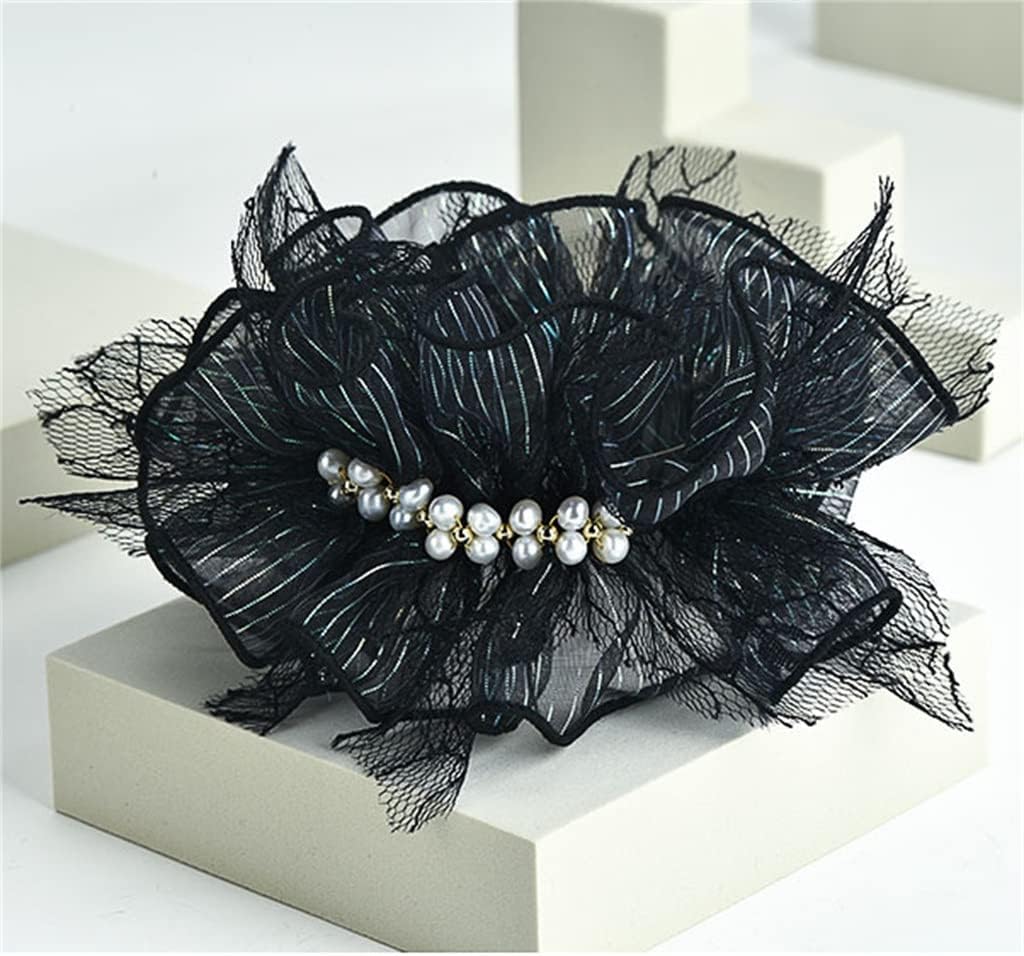 Pearl Net Yarn Tie Hair Circle Bun Decoration Headflower Minority Up-do
