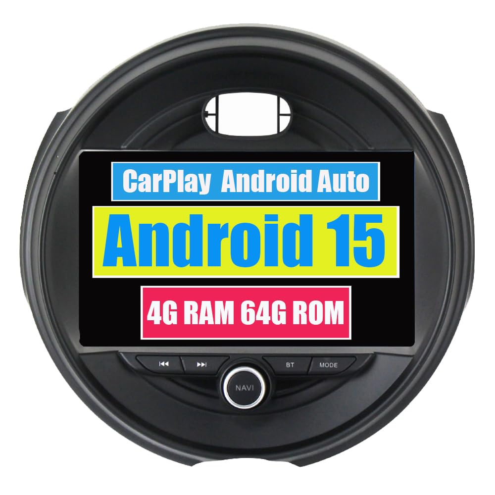 RoverOne Autoradio CarPlay per BMW Mini Cooper F54 F55 F56 F60 2015-2019 Android Touch Screen Sat Navi Bluetooth WiFi Radio Player