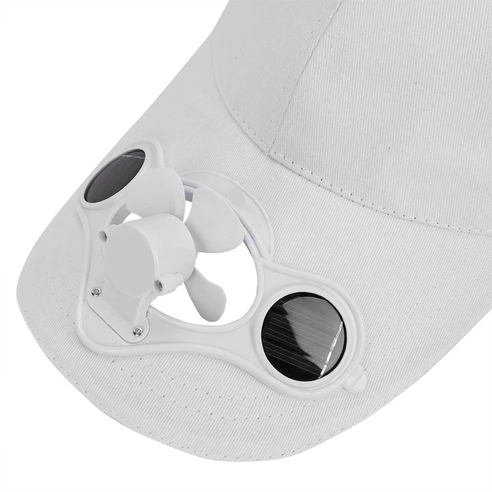 Unisexe Casquette Baseball avec Ventilateur Solaire Chapeau de Soleil Coton Respirant Casquette Visière Eté UV Protection Cap Snapback Sport pour Golf Plage Voyage Vacances Randonnée Trekking Camping