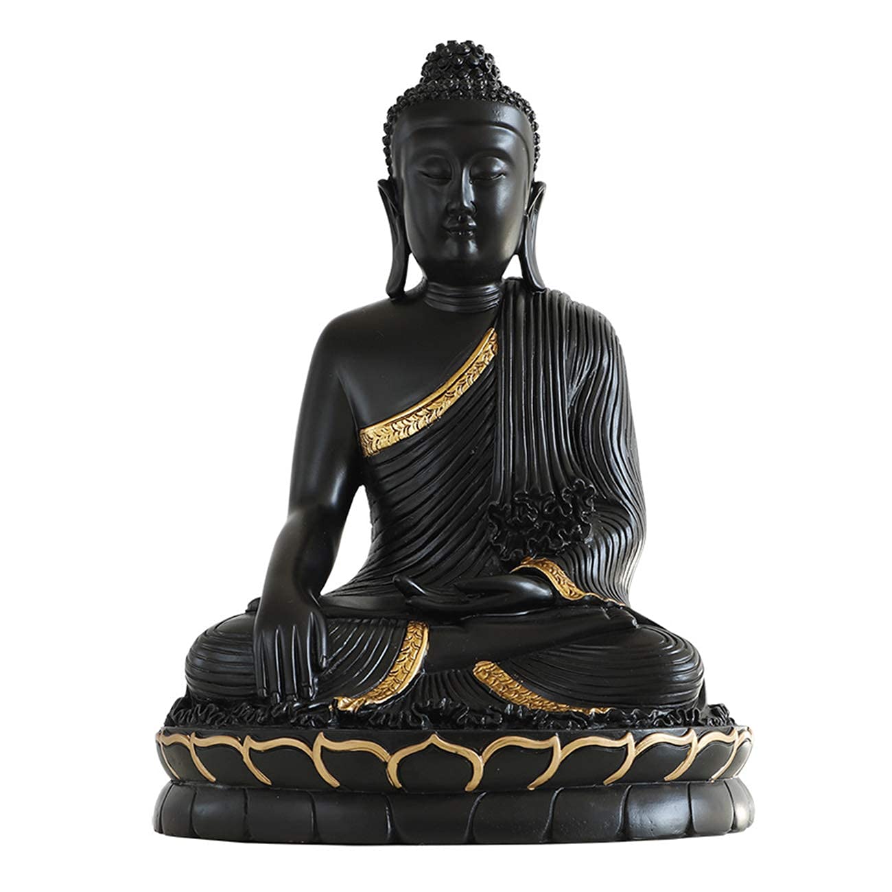 Statue de Bouddha Assis Shakyamuni en style rural pour décoration maison de taille petite