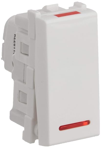 Anchor by Panasonic Roma Urban Modular 66144_20 240 V Polycarbonate 1M 20A One-Way Switch with Indicator (White, Pack of 20)