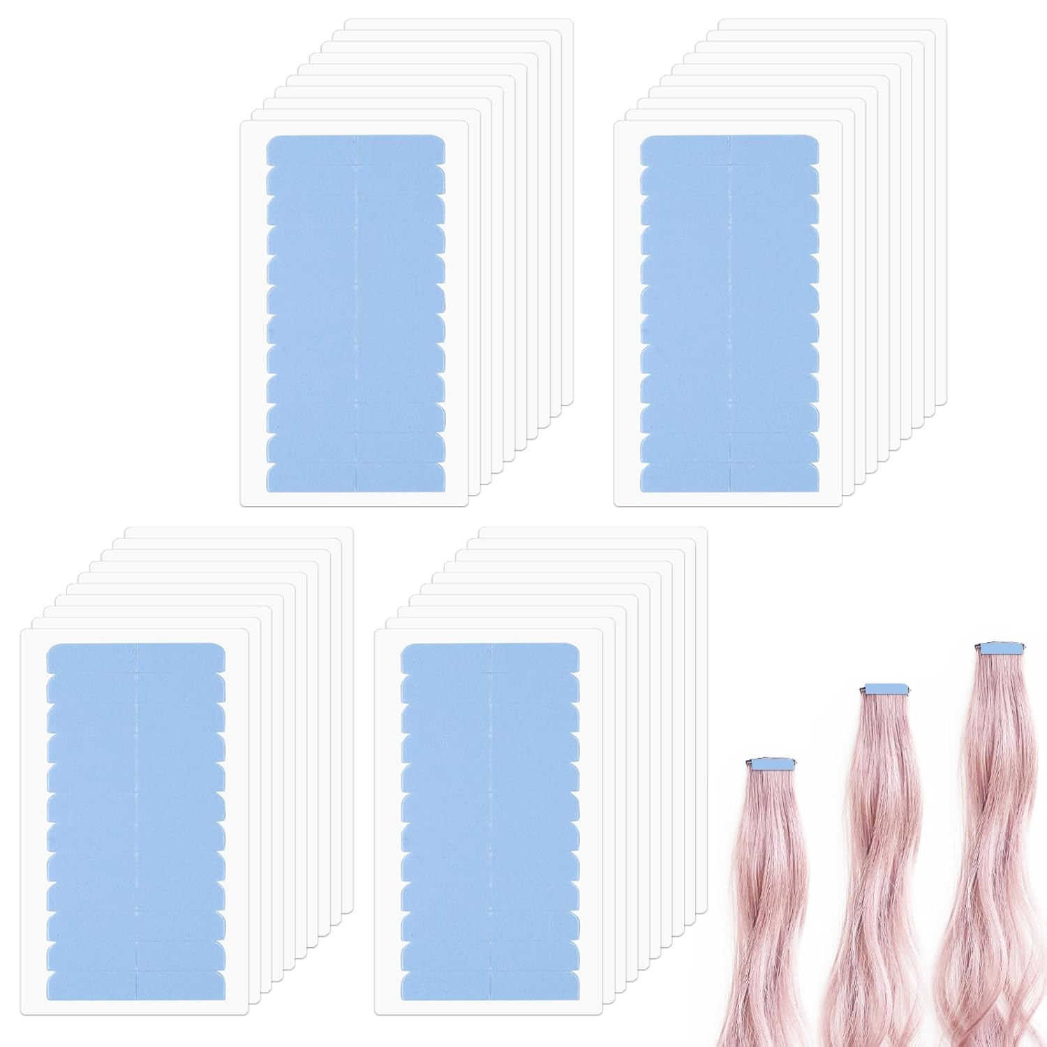 480Pcs Hair Extension Tape, Double Sided Hair Tape Human