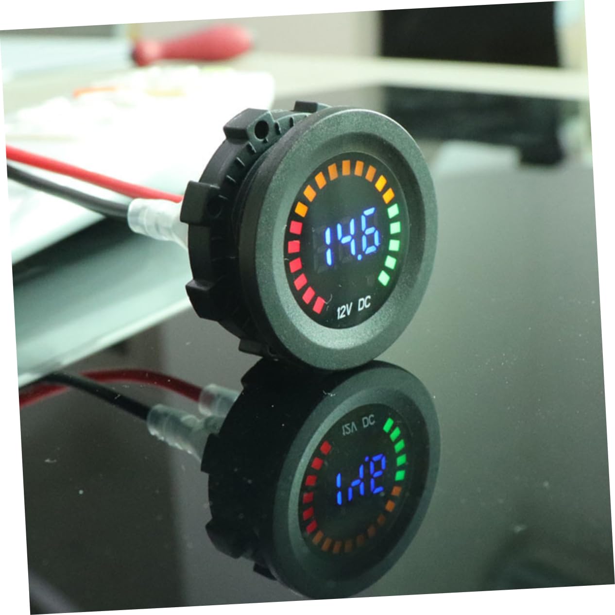PartyKindom 3pezzi Voltmeter Digitale Per Auto e Display Led Tester Di Tensione Per Batterie Strumento Di Misura Compatto e Facile Da Installare Per Camper e Veicoli Off-road