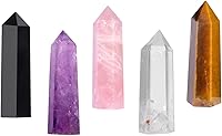 Vista 10 de mookaitedecor 7 PCS Healing Crystal Wands 2" Amethyst, Rock Quartz, Rose Quartz, Black Obsidian, Lapis Lazuli, Green Aventurine, Rainbow Fluorite 6