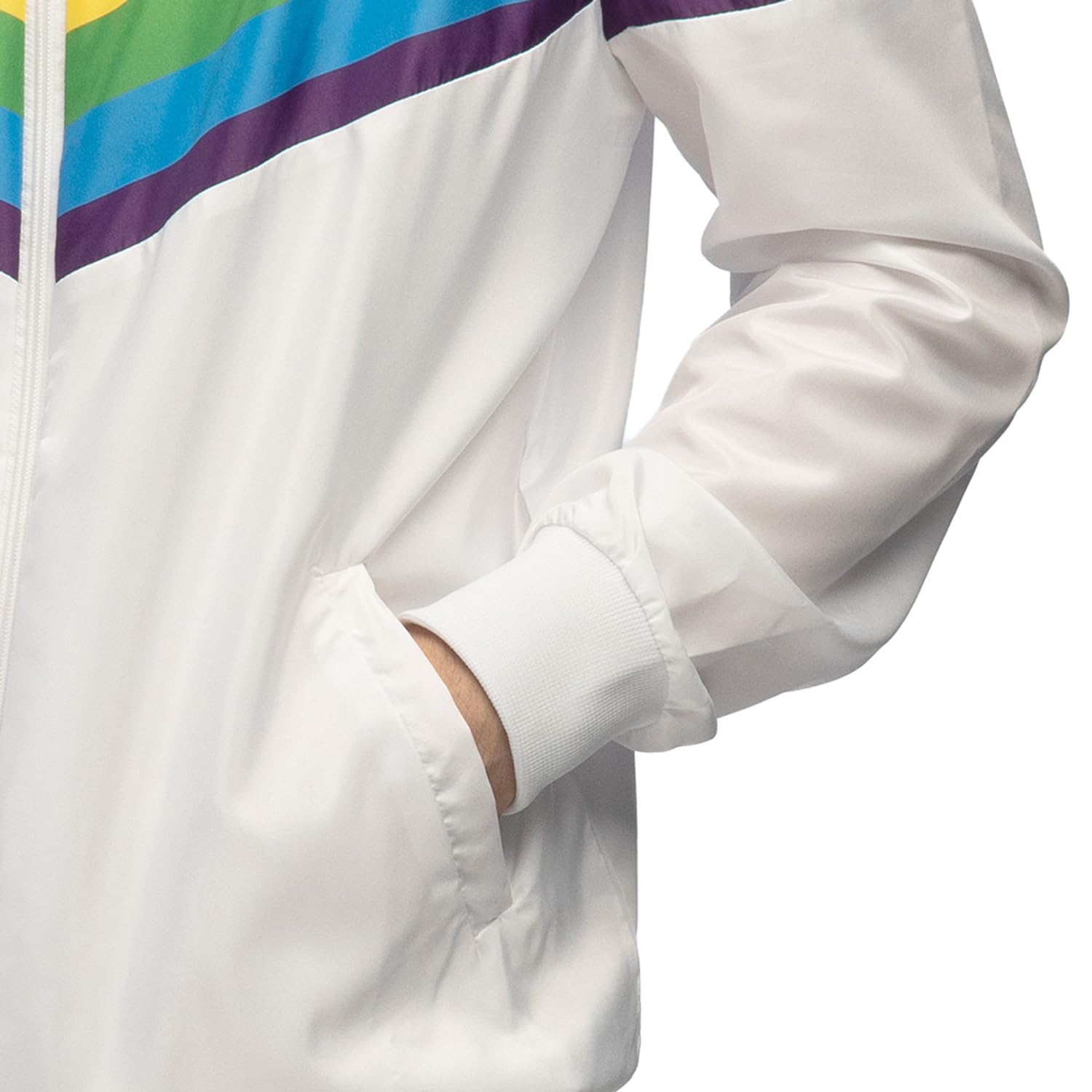 Boland - Chaqueta de chándal Vintage Rainbow, disfraz para hombre en estilo retro, de grupo para fiestas temáticas o carnaval