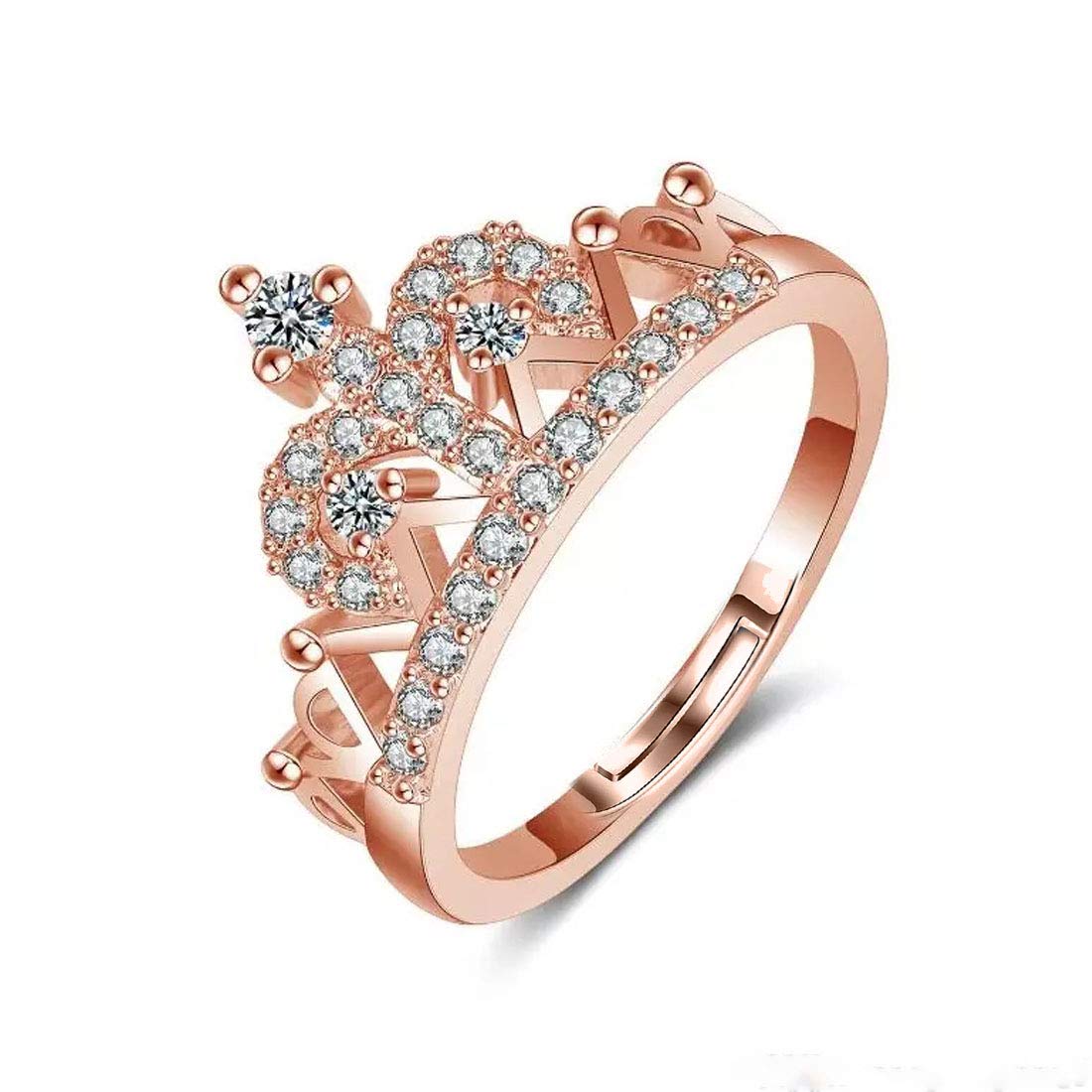 jewels galaxy Trendy Cubic Zirconia Rose Gold Plated Sparkling Rings for Women/Girls-picture-12
