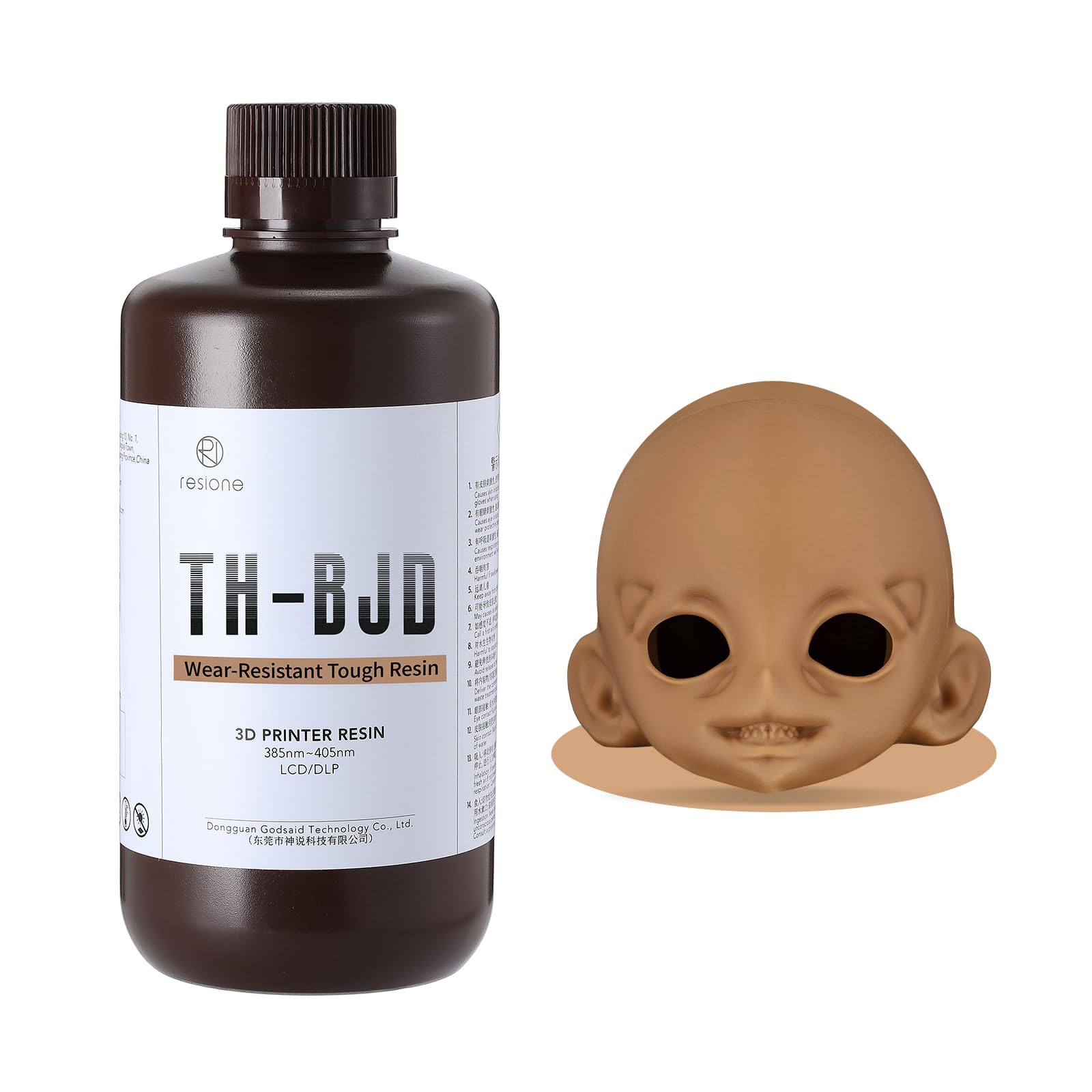 RESIONE TH-BJD Resina Impresora 3D – Resina 3D Resistente al Desgaste para BJD, No Amarillea y con Resistencia a Grietas a Largo Plazo para Impresión 3D - Bronce 1000g