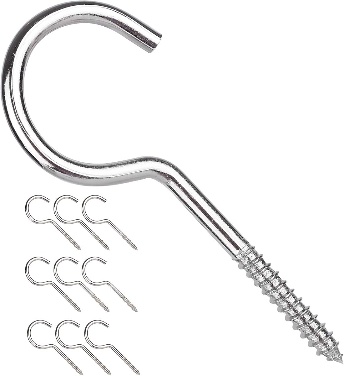 Large Screw Hooks, 4 Inches Heavy Duty Ceiling Hooks for Indoor and Outdoor Hanging Plants, 10 Pieces
