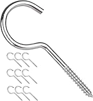 Vista 1 de Ganchos de tornillo grandes, ganchos de techo resistentes de 4 pulgadas para plantas colgantes de interior y exterior, 10 piezas