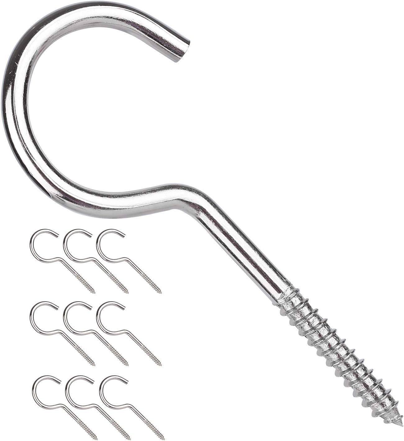 Large Screw Hooks, 4 Inches Heavy Duty Ceiling Hooks for Indoor and Outdoor Hanging Plants, 10 Pieces
