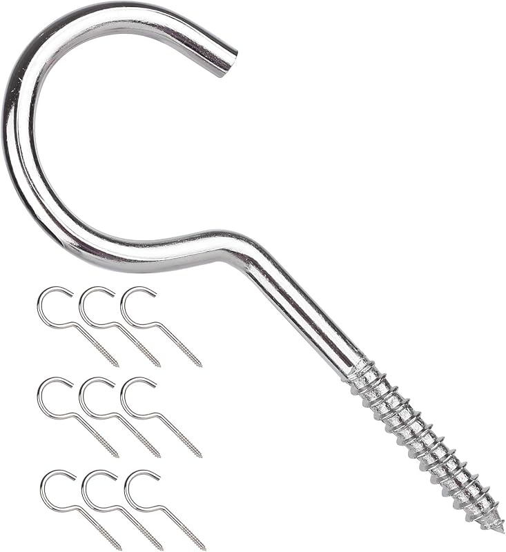 Large Screw Hooks, 4 Inches Heavy Duty Ceiling Hooks for Indoor and Outdoor Hanging Plants, 10 Pieces