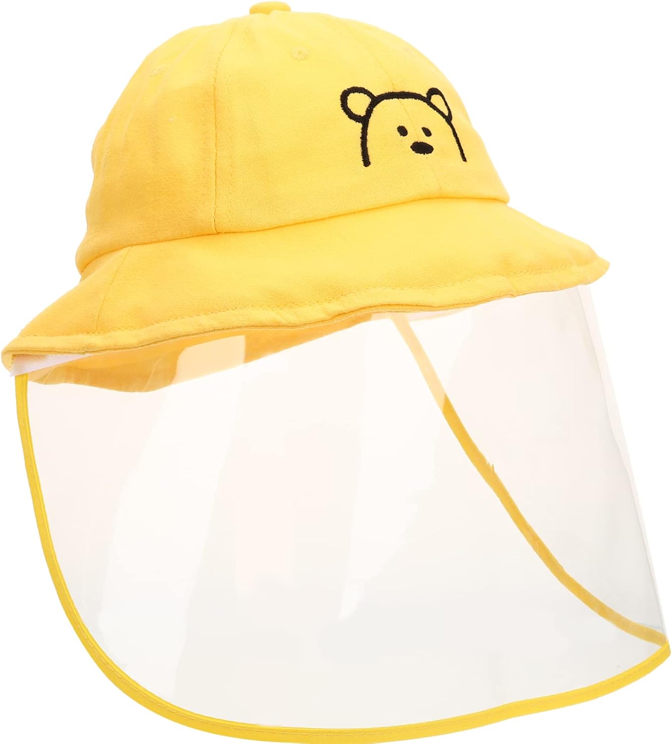 Kisangel Ski Sun Hat Sun Hat Visor with Clear Cover Anti Spitting Bucket Hat Outdoor Wide for Boys Girls Yellow Visor