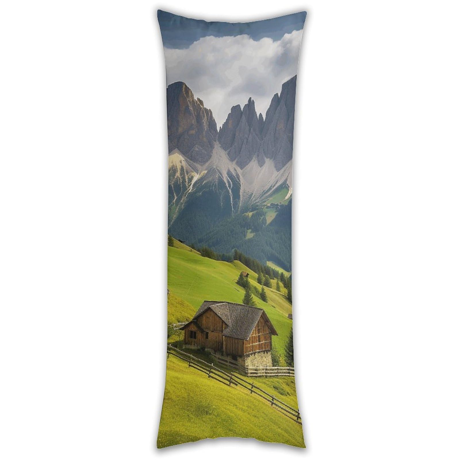 Surrounded by Mountains Pillowcase Long Pillow Case Cozy Pillow Cover Pillow Protector Soft Long Cushion Case Long Body Lumbar Decorative Throw Pillow Cover for Bed Sofa Couch 18.9 X 53 Inches