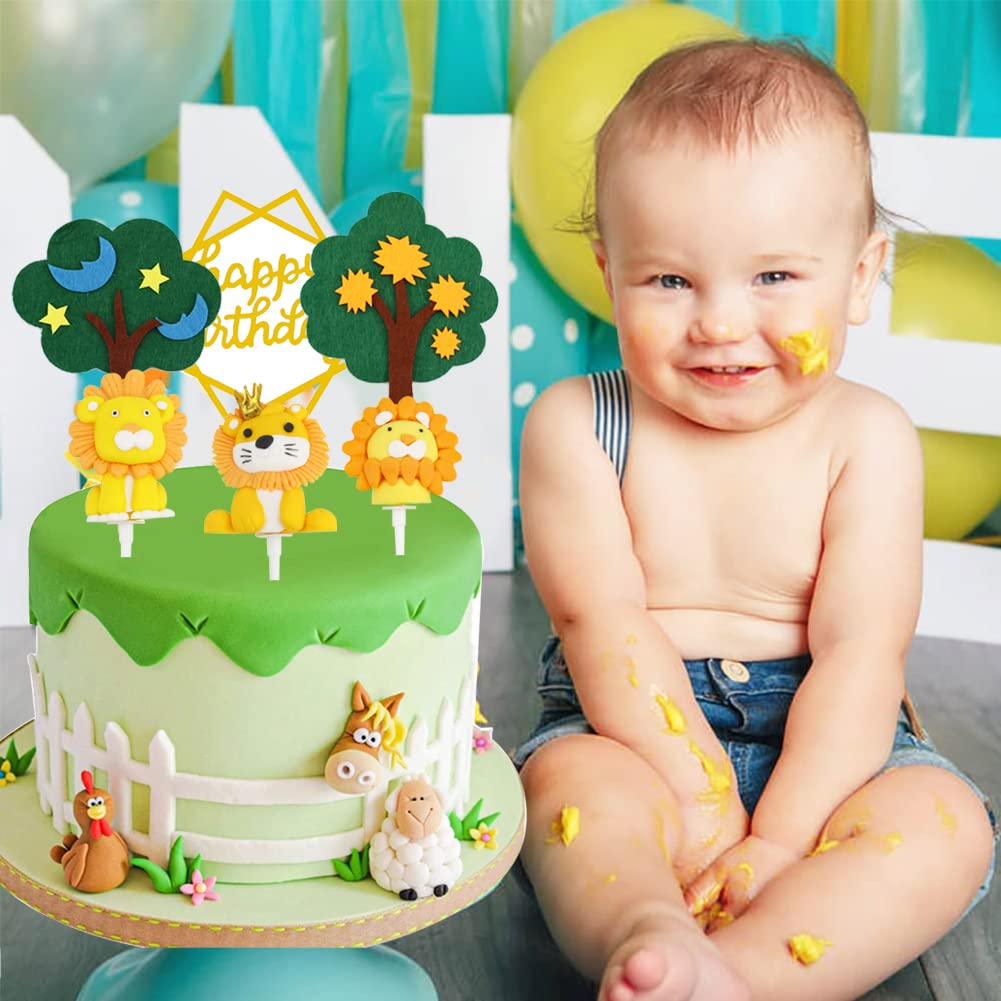 Tortendeko Waldtiere – Cake Topper Set Mit 5 Figuren Für Kindergeburtstag & Dschungel-Party