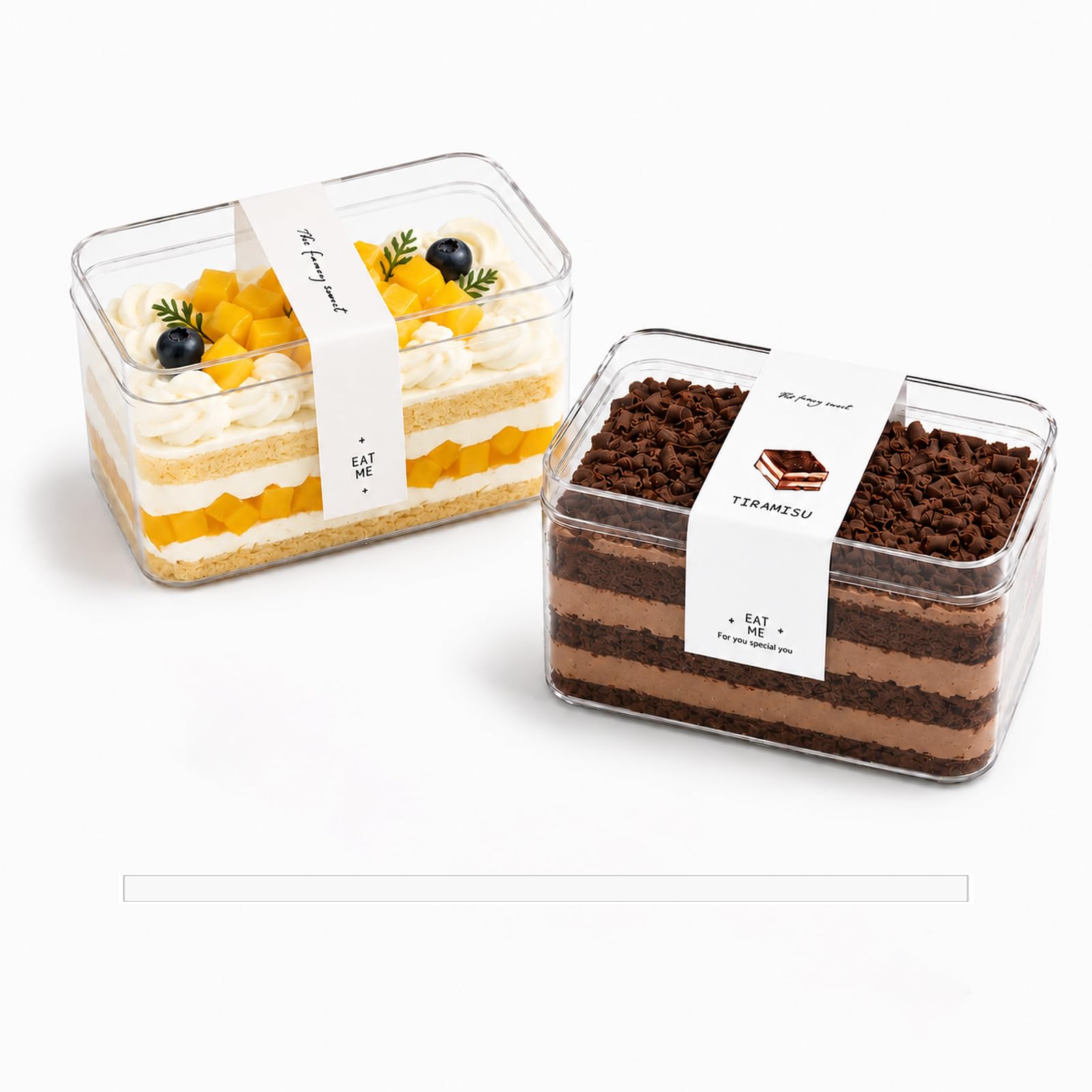 50 Pièces Gobelets à Dessert en Plastique avec Couvercles, 410ml Coupes à Dessert Carrées Coupe Apéritif Parfait Clair Bol de Service Réutilisable pour Pudding Mousse Party et idéal pour Tiramisu