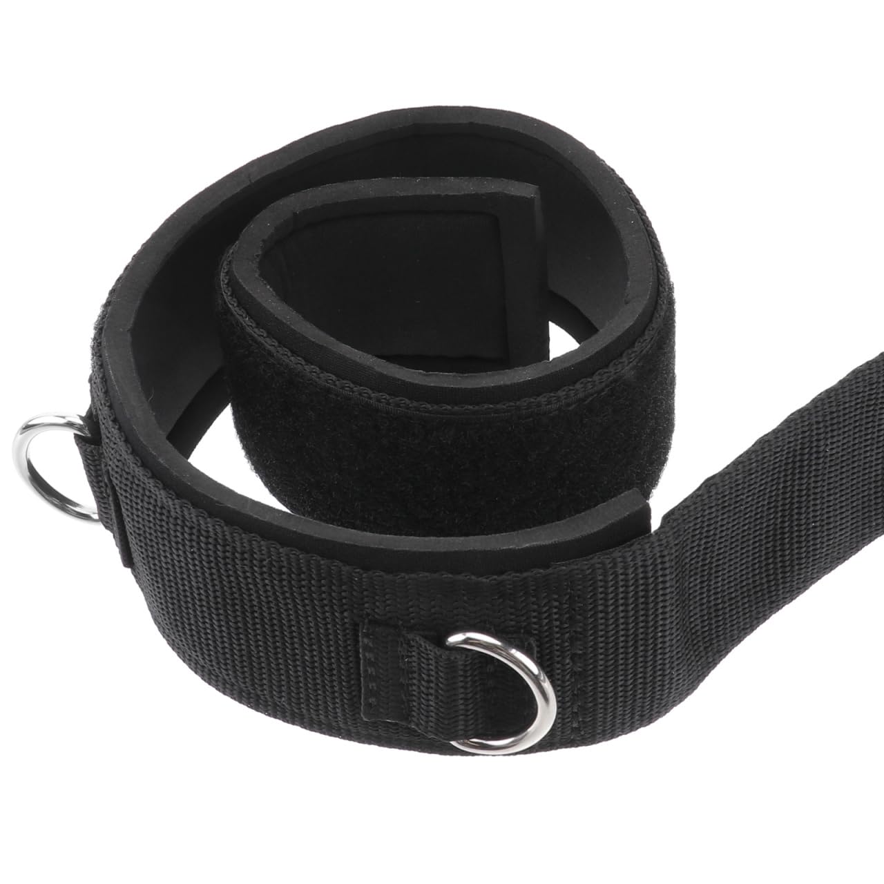 Happyyami Sangle de cuisse en néoprène réglable avec 2 anneaux en D en nylon rembourré, accessoire d'entraînement pour musculation, fessiers, cuisses, hanches, jambes