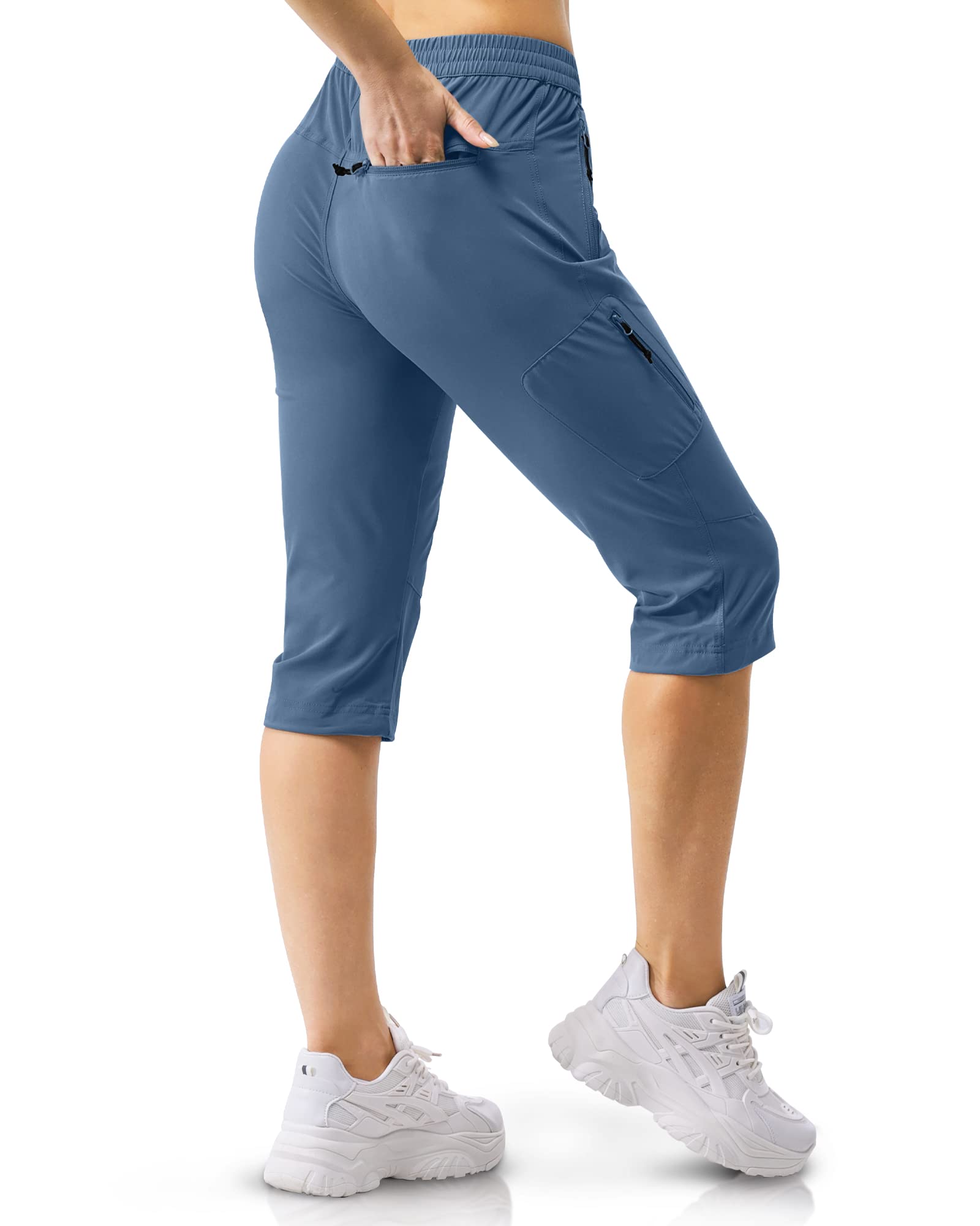 33,000ft Womens Golf Capri with Pockets 18'' Quick Dry 3/4 Hiking Pants