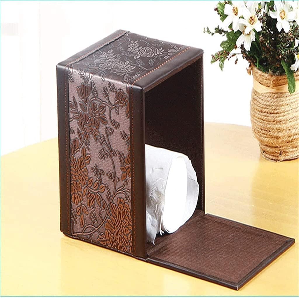Stylish Leather Tissue Box Holder, Square Napkin Pumping Paper Case Dispenser, Home Office Car Automotive Decoration