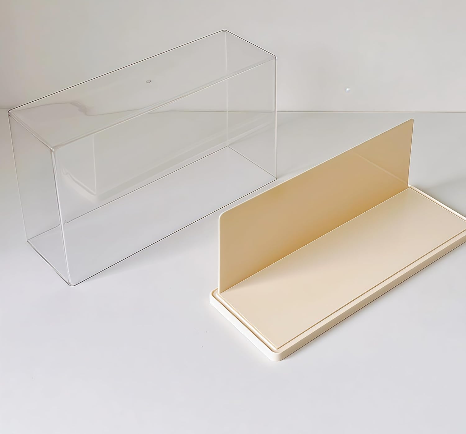 Clear Display Cases Compatible with Labubu 6.7inch Doll, Plastic Stackable Collectibles Showcase , Dust-Proof Storage Box with Lid for Model Car Stand, Small Doll, Mini Toy(Doll Not Included) (2pack)