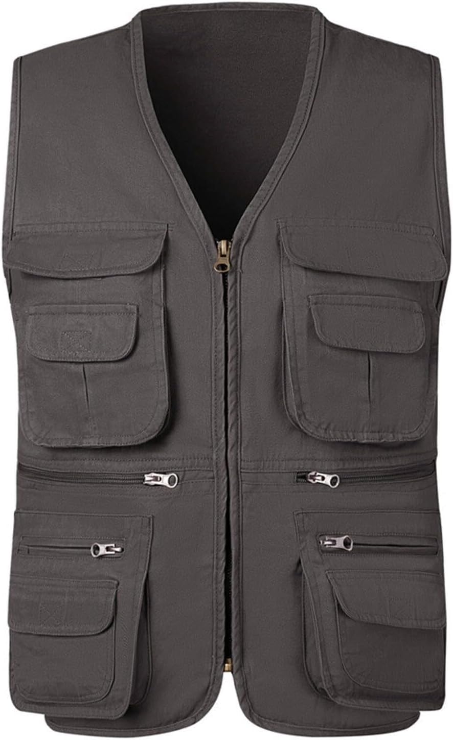 Men's Multi-Pocket Sleeveless Fishing Vest Safari Travel