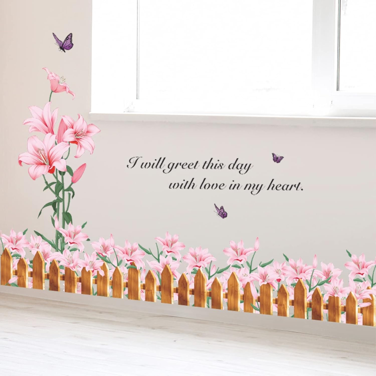 Spring Flowers Wall Stickers Garden Floral Wall Decals DIY