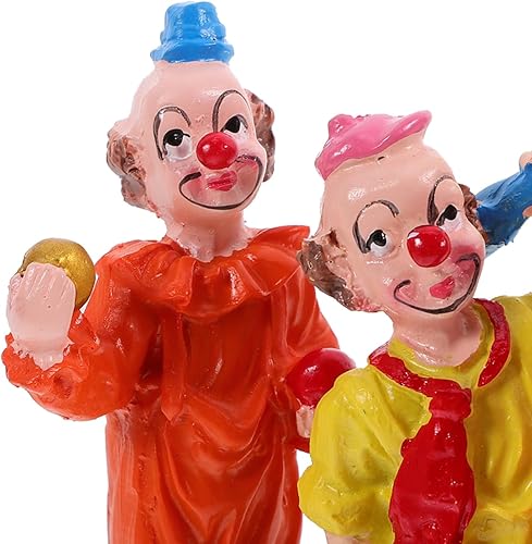 Miniatura 3 de Toyvian Figuras de circo de payaso, mini estatuas de resina, modelo de juguete, mesa de adorno para niños, estacas para decoración de jardín, 4