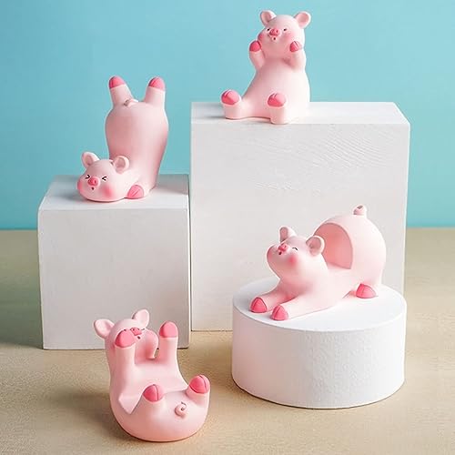Miniatura 3 de Yitengteng Soporte de teléfono de cerdo rosa para escritorio, soporte para teléfono celular, lindo cerdo, accesorios de decoración de oficina,