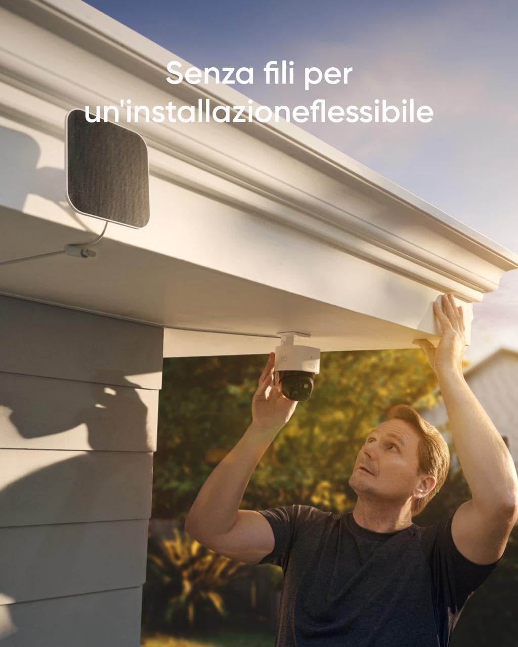eufy Security SoloCam S340 3K telecamera pannello solare, telecamera wi-fi esterno senza fili, sorveglianza a 360°, Wi-Fi a 2,4 GHz, nessun costo mensile, compatibile con HomeBase 3
