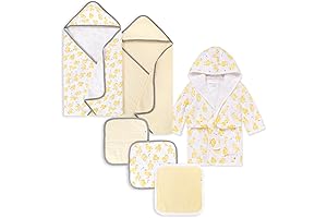 Burt's Bees Burts Bees Baby Hooded Towel, Washcloths & Robe Organic Bath Bundle