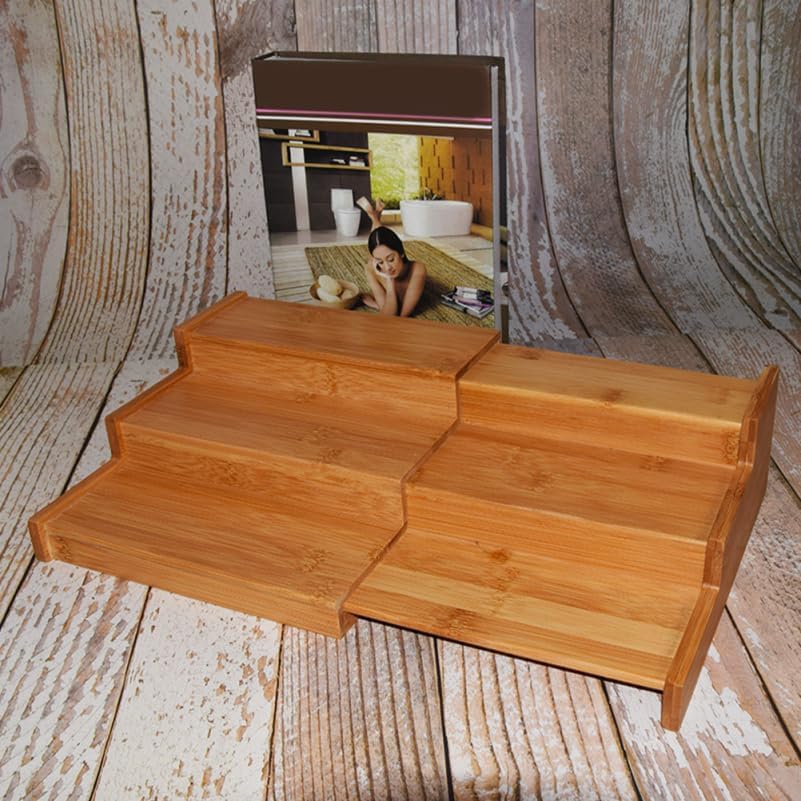 3-Tier Expandable Spice Rack Kitchen Cabinet Organizer Countertop Seasoning Storage Shelf for Bottles Jars and Essential Oils 8.66X8.66X3.38In
