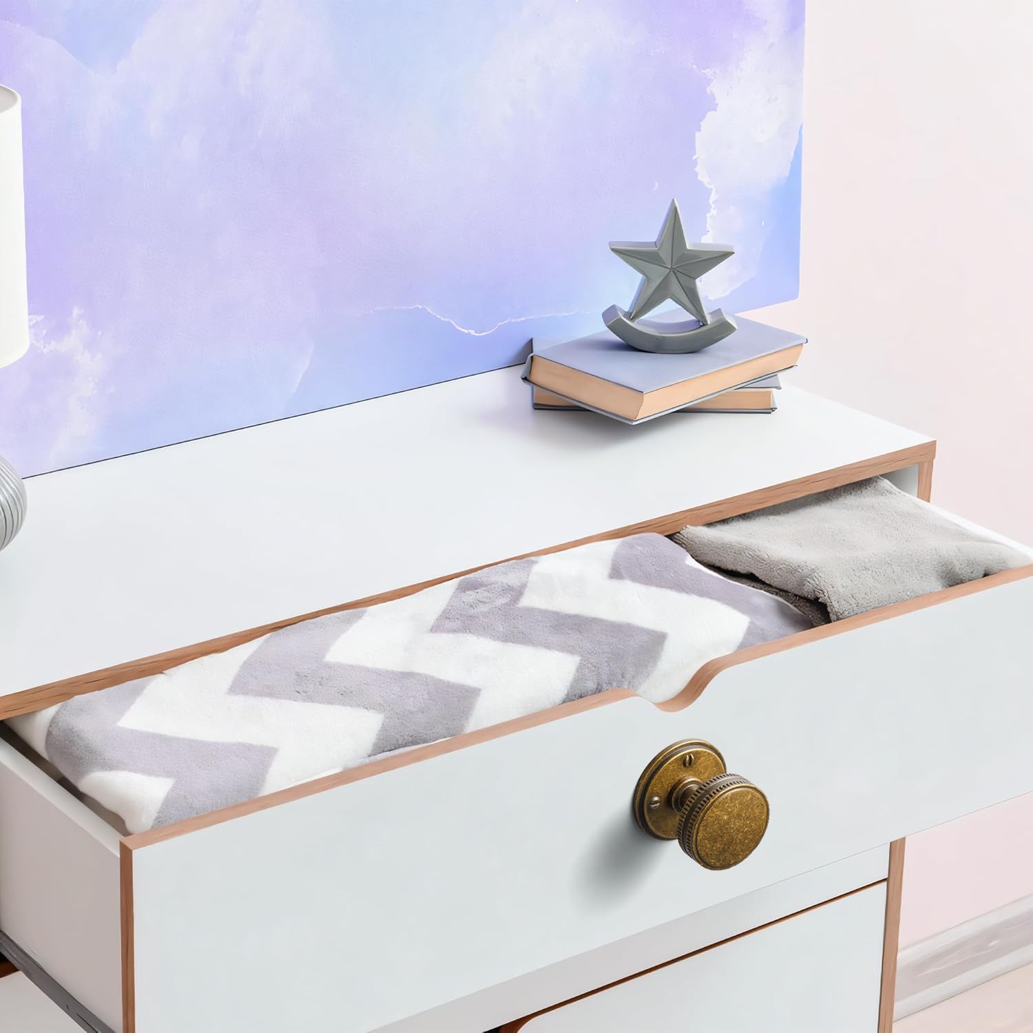 Goo-Ki 6 Pack Cabinet Knobs with Spacer Antique Brass Drawer Knobs with Backplate - Single Screw Bar Cabinet Pulls Dresser Handles Zinc Alloy Kitchen Hardware