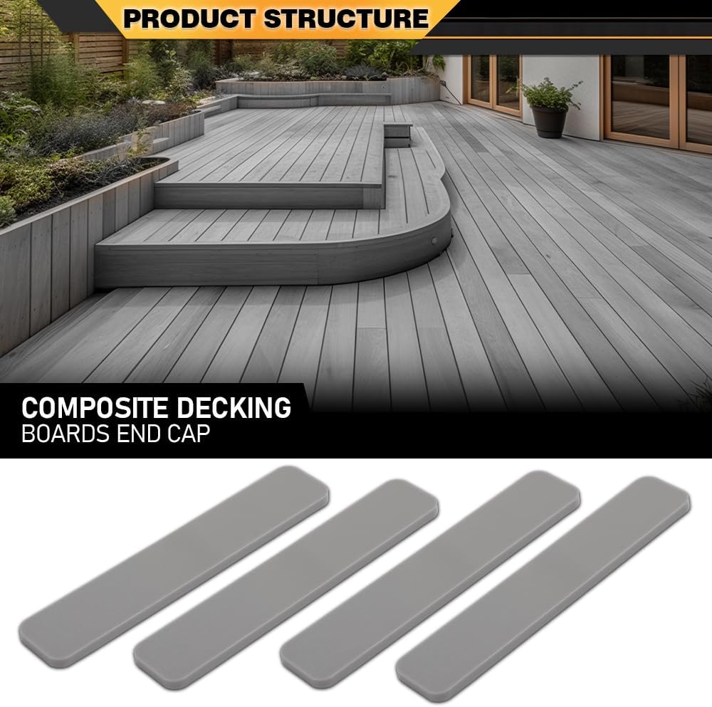 CNNELL 5.5” Composite Decking Boards End Cap ONLY Fit TREX (4 pcs) Gray