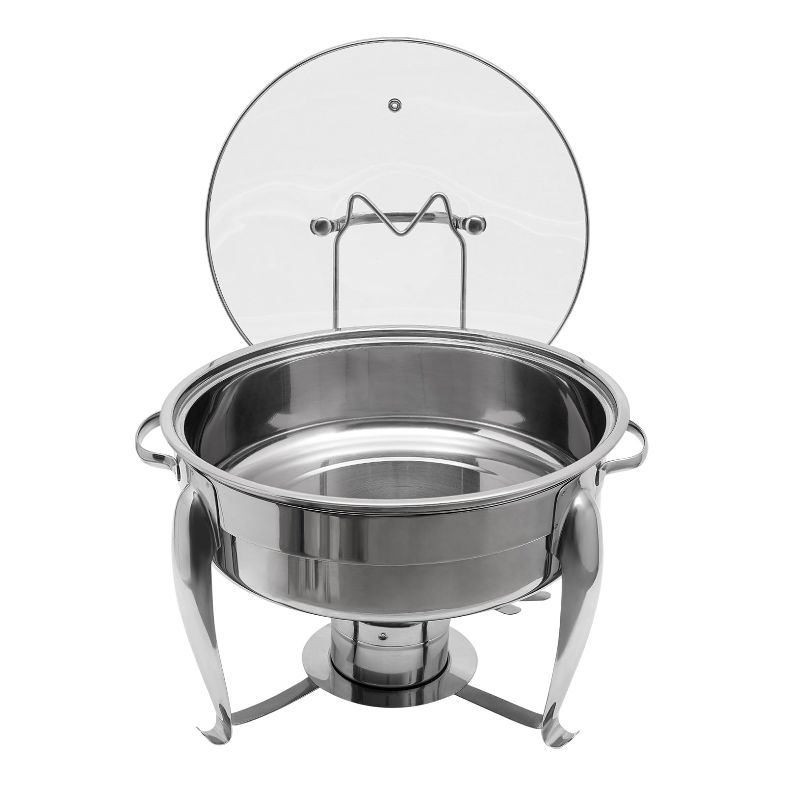 Contenitore per alimenti in acciaio inox, rotondo Chafing Dish, isolante alimentare, contenitore per buffet, per chafing dishes, per catering, buffet e feste (6 l)